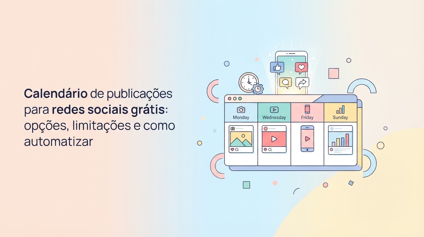 Calendário de publicações para redes sociais grátis: opções, limitações e como automatizar